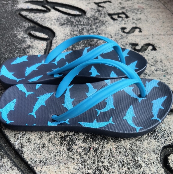 NWT DSG Shark Boys Flip Flop Sandals Size 2/3 Blue Summer Beach - Picture 6 of 6
